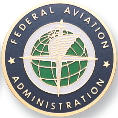 FED. AVIATION ADMINISTRATION, 2 INCH ETCHED ENAMELED