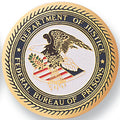FEDERAL BUREAU OF PRISONS, 2 INCH ETCHED ENAMELED