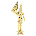 6-3/4 INCH GOLD PLASTIC FEMALE COLOR GUARD TROPHY FIGURE