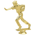 5-1/2 INCH GOLD PLASTIC FEMALE FLAG FOOTBALL TROPHY FIGURE