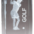 4 1/2 INCH X 2 INCH FEMALE GOLF TROPHY CRYSTAL LASER ENGRAVED IMAGE