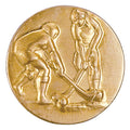 1-Inch in Diameter Round Metal Womens Field Hockey Medallion Insert in Multiple Colors