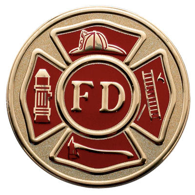 2 Inch in Diameter Round Metal Litho-Print Firefighter's Medallion Insert