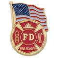 FIRE DEPT. AMERICAN FLAG PIN