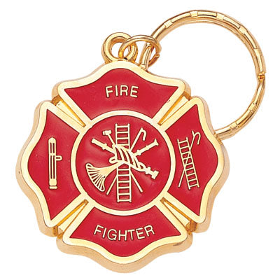 FIRE FIGHTER ENAMELED KEYRING