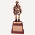 FIREFIGHTER TROPHY,16 INCH, ELECTROPLATED IN ANTIQUE BRONZE