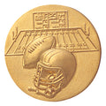 1-Inch in Diameter Round Metal Football Medallion Insert in Multiple Colors