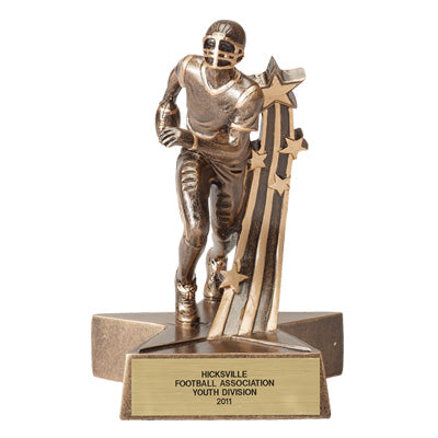 FOOTBALL, MALE, 6 1/2 INCH FIGURE TROPHY