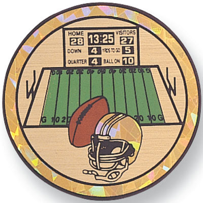 2 Inch in Diameter Round Football Insert with Mylar Detailing