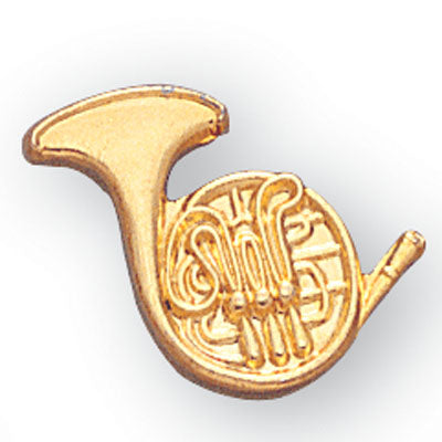 FRENCH HORN PIN  GOLD