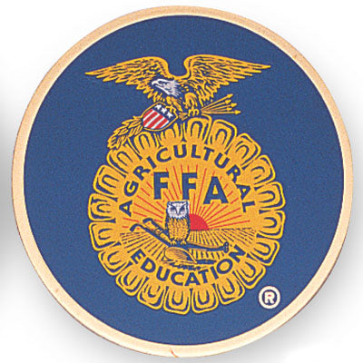 7/8-Inch in Diameter Round Metal Future Farmers Medallion Insert with Enameled Finish