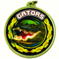 2-1/4 Inch in Diameter Round 'Gators' Themed Gold and Mylar Sports Medal with Customizable Back
