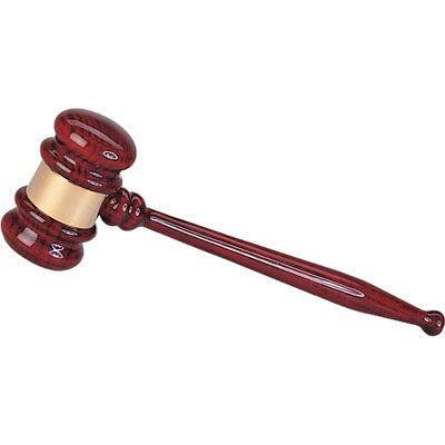 GAVEL, 10 INCH, ROSEWOOD PIANO FINISH