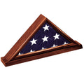 GENUINE DARK CHERRY WOOD FLAG CASE, HOLDS 3 X 5 INCH AMERICAN FLAG