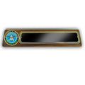 GENUINE WALNUT DESK BLOCK WITH DEPT. OF DEFENSE MEDALLION AND BLACK SCREENED PLATE