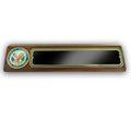 GENUINE WALNUT DESK BLOCK WITH DEPT. OF VETERANS AFFAIRS MEDALLION AND BLACK SCREENED PLATE