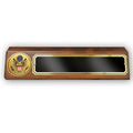 GENUINE WALNUT DESK BLOCK WITH U.S. GREAT SEAL MEDALLION AND BLACK SCREENED PLATE
