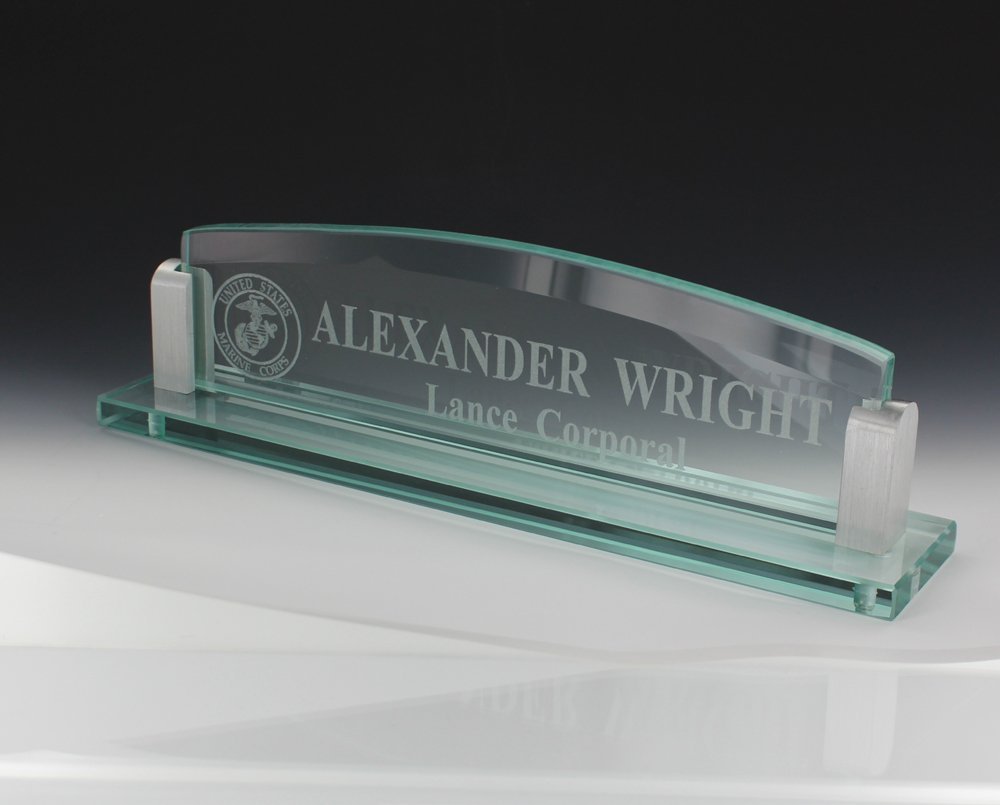 GLASS DESK NAME PLATE