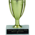 GOLD CUP TROPHY, 4-1/2 INCH, WHITE PLASTIC BASE