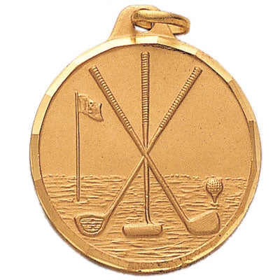 1-1/4 Inch Die-Struck Golf Medal in Gold, Silver, or Bronze