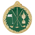 2-1/2 Inch Enameled Die-Cast Golf Medal in Gold, Silver, or Bronze