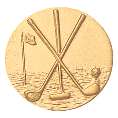 1-Inch in Diameter Round Metal Golf Medallion Insert in Multiple Colors