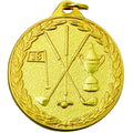 1-1/2 Inch Golf Themed Customizable Sports Medal in Gold, Silver, or Bronze