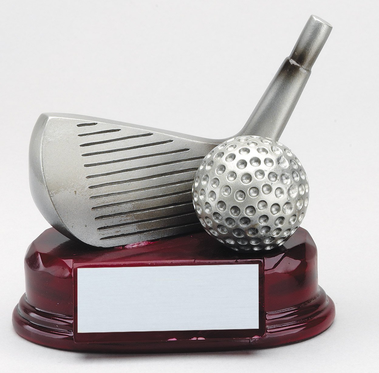 GOLF IRON AND DIVOT TOOL, 5 INCH RESIN TROPHY