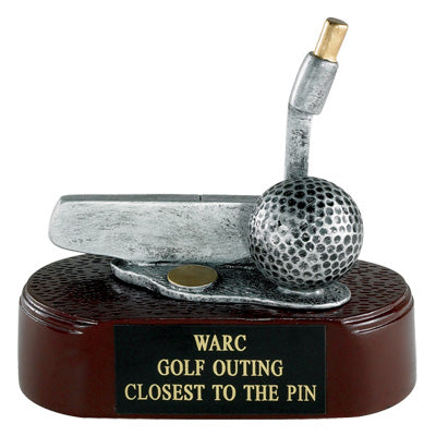 GOLF PUTTER, 4 1/2 INCH RESIN TROPHY