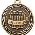Metal 2-Inch in Diameter Round Good Citizen Medal with Customizable Back in Antique Brass