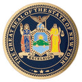 GREAT SEAL OF NEW YORK, 2 INCH ETCHED ENAMELED