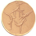 2 Inch Womens Gymnastic Medal in Gold with Customizable Back