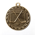 Metal 2-Inch in Diameter Round Hockey Medal with Cutomizable Back in Multiple Colors