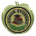 2-1/2 Inch Honor Student Themed Apple Medal in Gold
