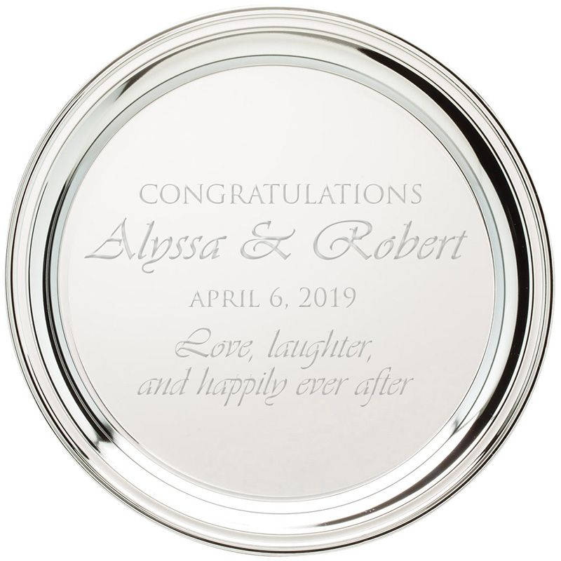 TEST ITEM - DO NOT ORDER!!! - 8 INCH DIAMETER GADROON TARNISH PROOF NICKEL PLATED ENGRAVABLE TRAY