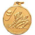 1-1/4 Inch Die-Struck Mens Ice Hockey Medal in Gold, Silver, or Bronze