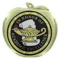 2-1/2 Inch Graduate Themed Apple Medal in Gold
