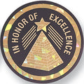 2 Inch in Diameter Round Excellence Insert with Mylar Detailing