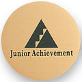 JUNIOR ACHIEVEMENT, 2 INCH ETCHED ENAMELED