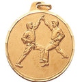 1-1/2 Inch Die-Struck Mens Karate Medal in Gold or Silver