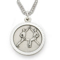 3/4 Inch Mens Karate Themed St. Christopher Medal in Sterling Silver