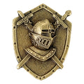 Knight Mascot Antique Brass Pin