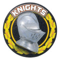 2 Inch in Diameter Round 'Knights' Themed Gold Sports Insert with Mylar Detailing