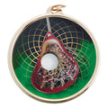 2-1/4 Inch in Diameter Round Gold Lacrosse Sports Medal with Multicolored Mylar Front and Customizable Back
