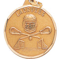 1-1/4 Inch Die-Struck Lacrosse Medal in Gold or Silver