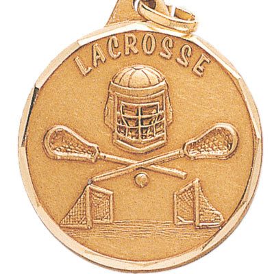 1-1/4 Inch Die-Struck Lacrosse Medal in Gold or Silver