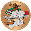 2 Inch in Diameter Round Metal Litho-Print Education Themed Medallion Insert