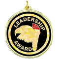 2-1/4 Inch in Diameter Round Leadership Award Medal with Mylar Detailing and Customizable Back