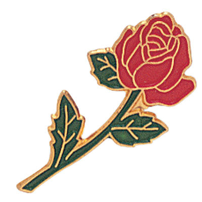 LONG STEM RED ROSE PIN