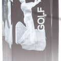 4 1/2 INCH X 2 INCH MALE GOLF TROPHY CRYSTAL LASER ENGRAVED IMAGE